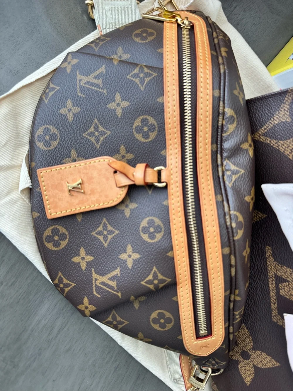 Louis Vuitton Monogram Canvas Belt Bag with Vachetta Trim